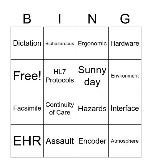 Chapter 21 Key Terms Quiz Bingo Card