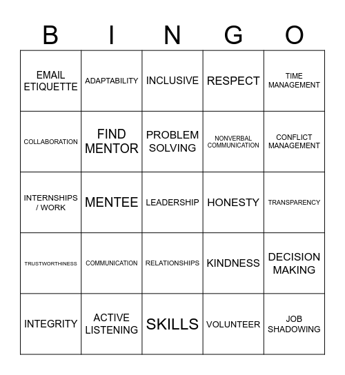 BINGO Card