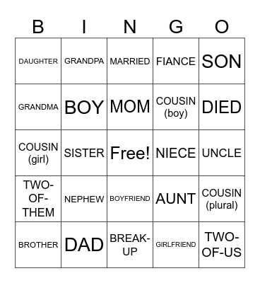 Encanto Family BINGO Card