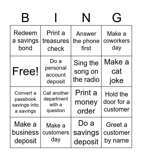 Rockland Trust Bingo Card
