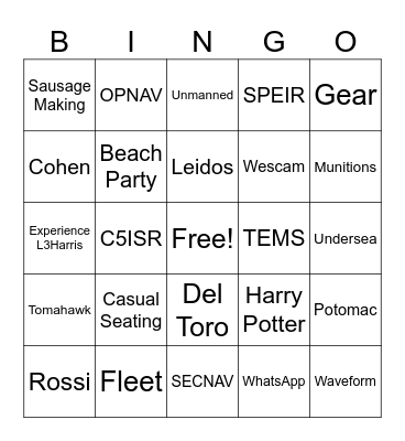 L3Harris Bingo Card