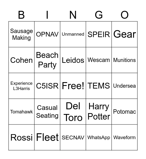 L3Harris Bingo Card