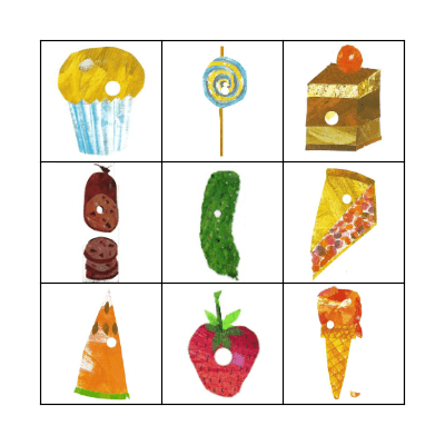 the very hungry caterpillar Bingo Card