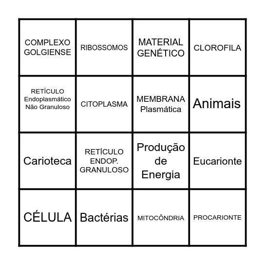 Bingo Citologia Bingo Card