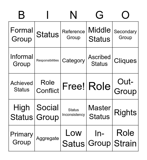 Pilot and Finale Social Group Bingo Card