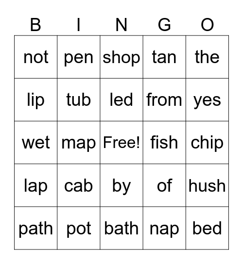 Cycle 19-Kinder Bingo Card