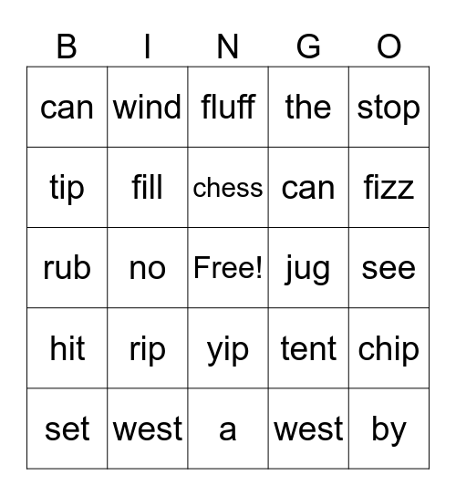 Cycle 21-Kinder Bingo Card