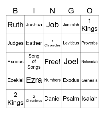 Old Testament Bingo Card