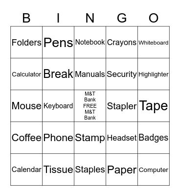 CST Bingo Card