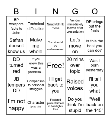 Darlene's Game Bingo Card