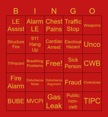 Nature Code Bingo Card