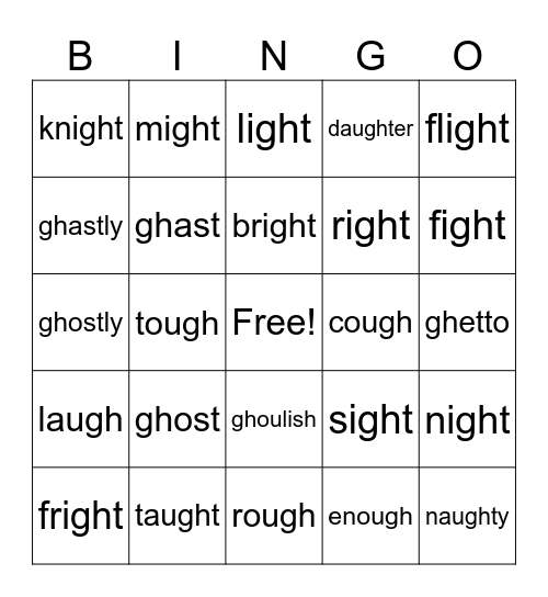 Gh Bingo Card