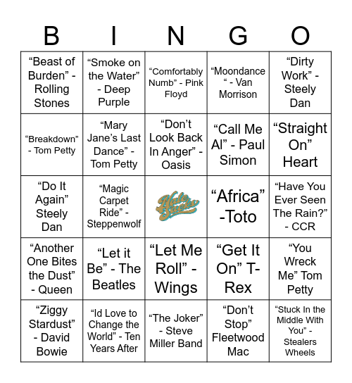 Classic Rock Music Bingo!                          Venmo @nate-sacks Bingo Card