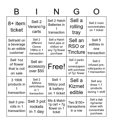 Sales Bingo!! Bingo Card