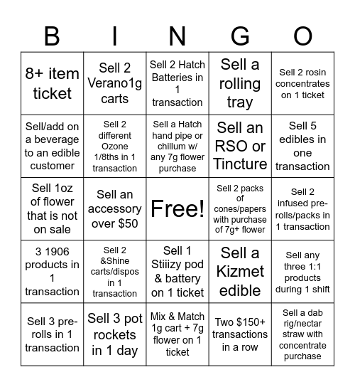 Sales Bingo!! Bingo Card