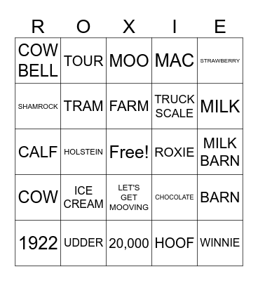 SHAMROCK FARMS BINGO Card