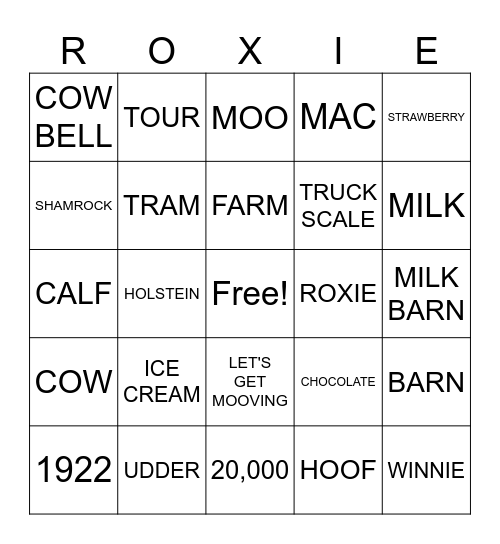 SHAMROCK FARMS BINGO Card