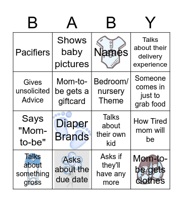 Motherhood Bingo Card