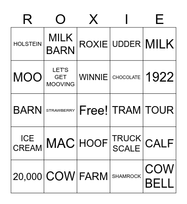 SHAMROCK FARMS BINGO Card