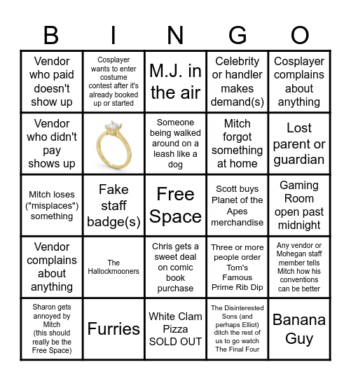 CT GamerCon Bingo Card