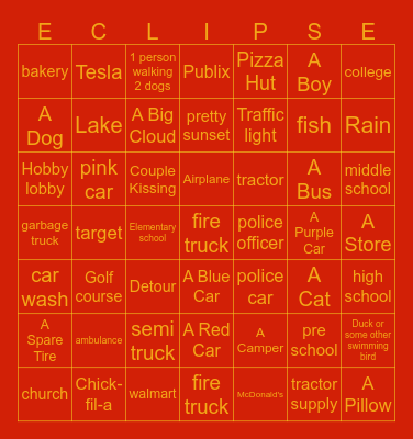 Total Eclipse!!! Bingo Card