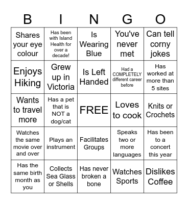 Find Someone Who ... Bingo Card
