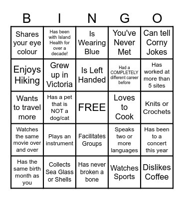 Find Someone Who ... Bingo Card