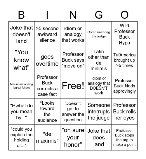 SecC Presents: Woods v. Garner Bingo Card