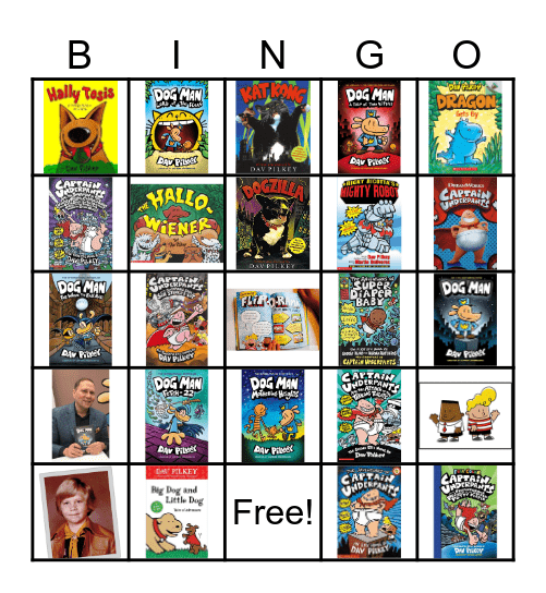 Dav Pilkey Bingo Card