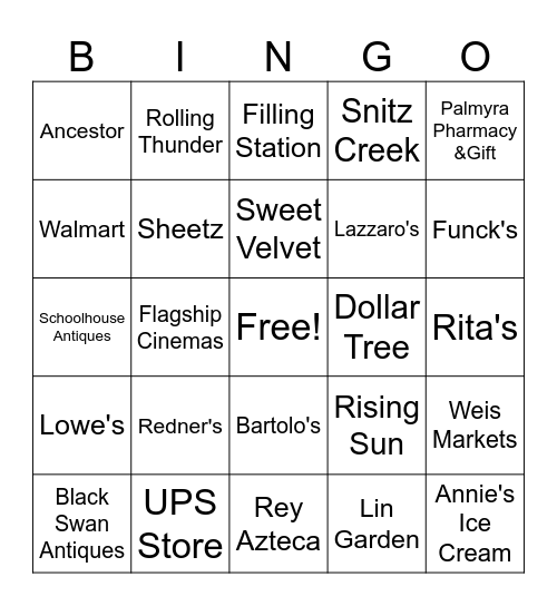 Palmyra Bingo Card