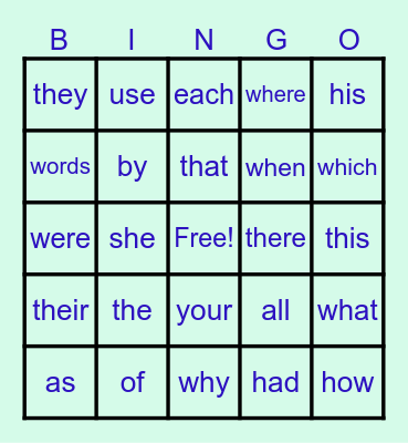 RYAN sight words 1 Bingo Card