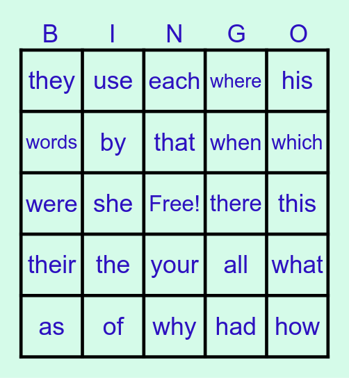 RYAN sight words 1 Bingo Card
