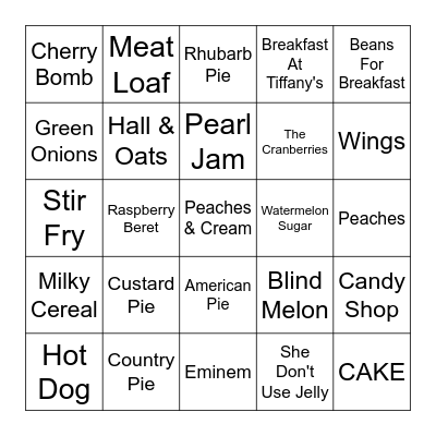 Food & Bev Bingo Card