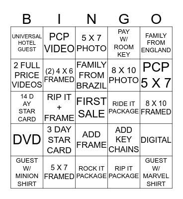 ROCKIT BINGO  Bingo Card