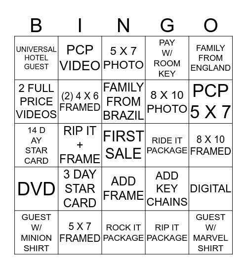 ROCKIT BINGO  Bingo Card