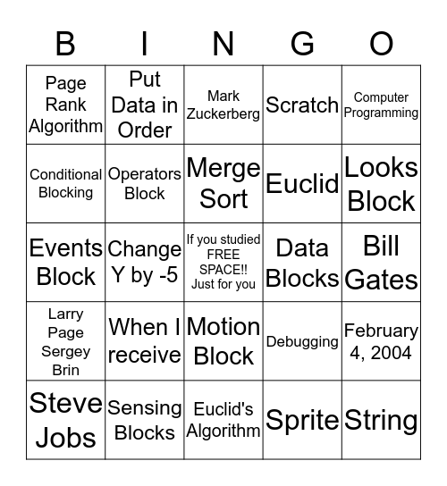 Career Research & Decision Making Final Exam Bingo Card