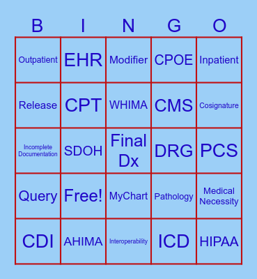 HIP Week Bingo Card