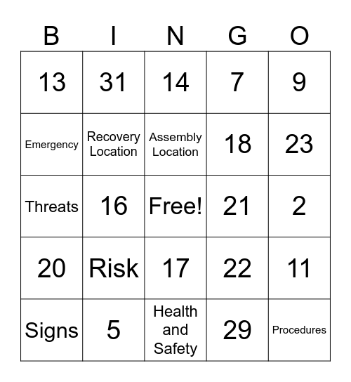 BCAW BINGO Card