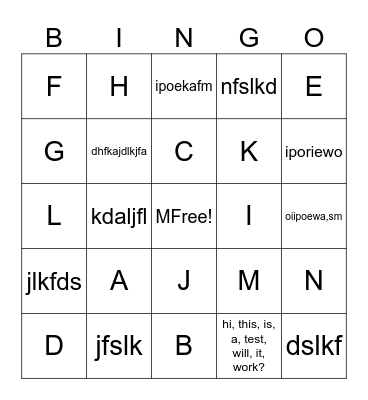 Music Bingo! Bingo Card