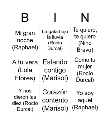 BINGO MUSICAL Bingo Card