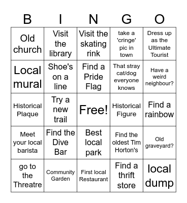 Gay Tourist Bingo Card