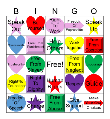 Human Rights and Advocacy Bingo Card