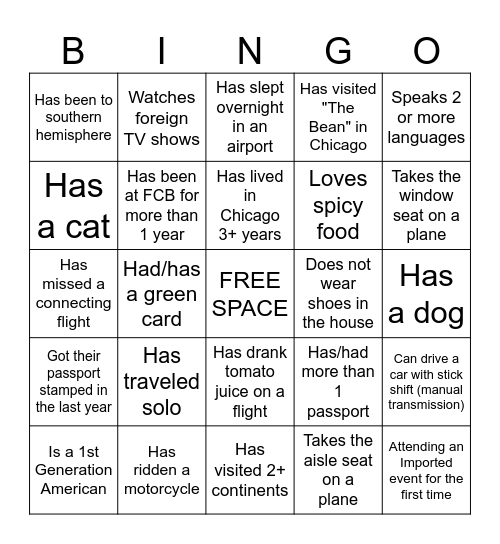 IMPORTED Bingo Card