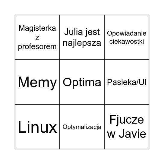 Bingo - Spotkanie z Maćkiem F. Bingo Card