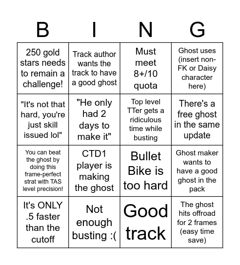 Reasons to Accept a Hard Expert Staff Ghost Bingo Card