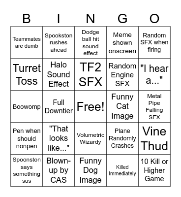 Spookston Bingo Card