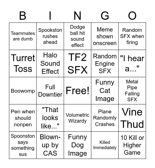 Spookston Bingo Card