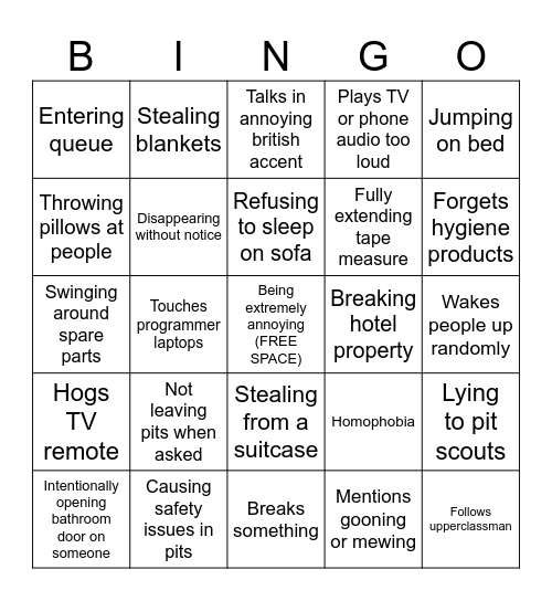 NASH BINGO!!!! Bingo Card