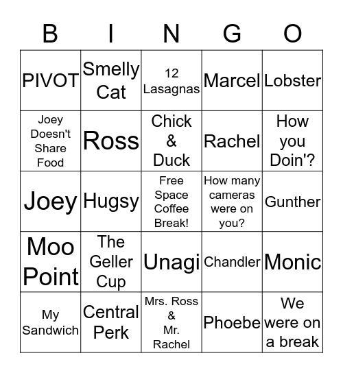 B·I·N·G·O Bingo Card