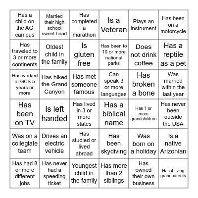 CONNECT FOUR Bingo Card